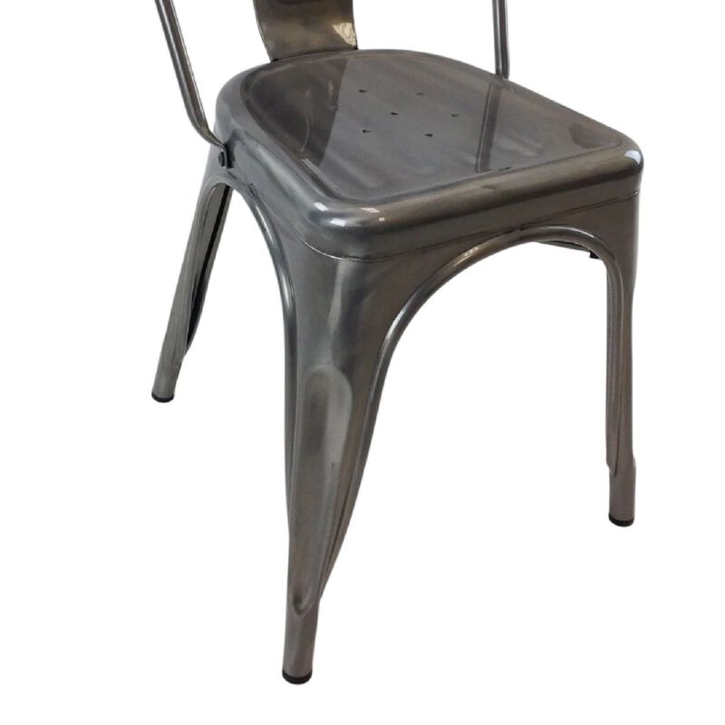 Dining Accent Chair Set of 4, Bronze Metal Body, Industrial Style