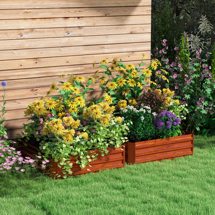 Hivvago Galvanized Raised Garden Bed 2-Piece for Vegetables and Herbs