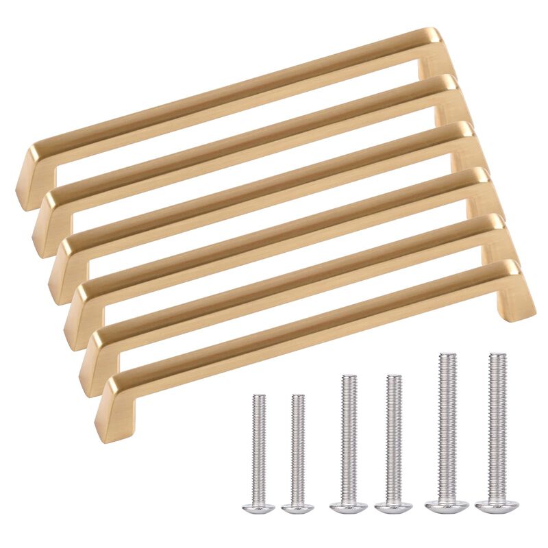 AOKENBAO 8-inch Brass Cabinet pulls Gold Cabinet pulls Gold Cabinet pulls Brass Drawer Pull Brass Hardware for cabinets Gold Cab