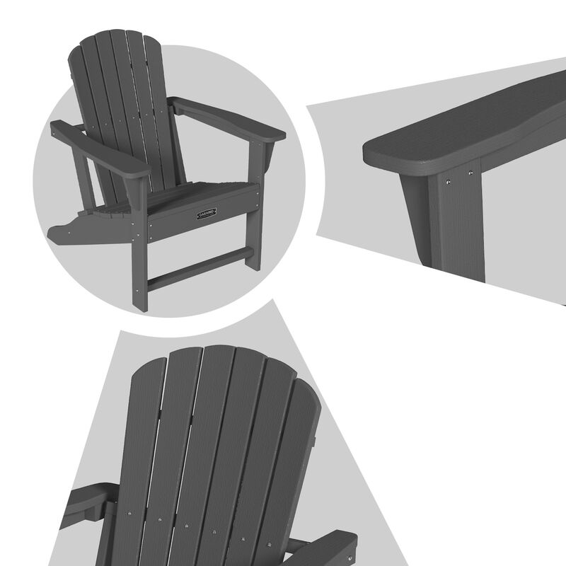 Mondawe 3-Piece Foldable Adirondack Chair and Table Set – UV-resistant and Easy Maintenance