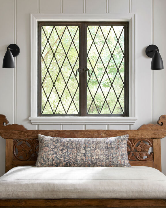 Montara PAL0012 Denim/Natural 13"x35" Polyester Pillow by Amber Lewis x Loloi