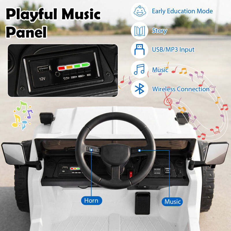 Kids Ride On Truck 12V Electric Vehicle with Dump Bed and Music for Backyard image number 6
