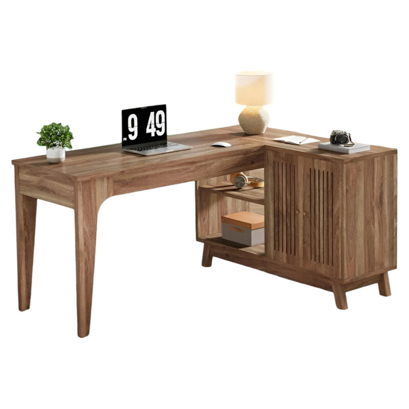 Compact Office Desk with Storage for Small Spaces or Home Office