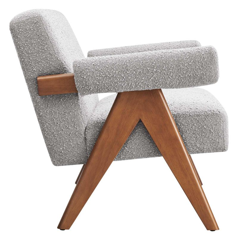 Modway EEI-6504-LGR Lyra Boucle Fabric Loveseat, Light Gray image number 3