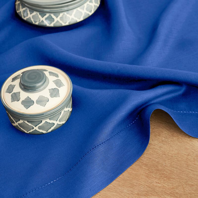 Solino Home 100% Pure Linen Tablecloth - Classic Hemstitch