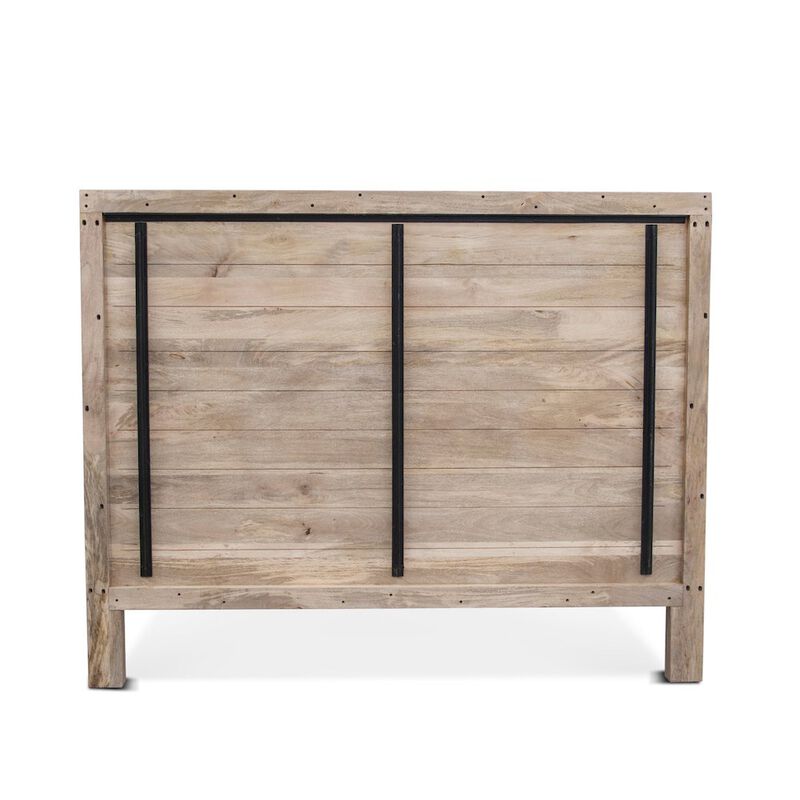 World Interiors Haveli Mango Wood Geometric Carved King Bed