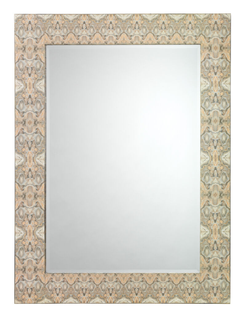 Rorschach Mirror, Gray and Cream Lacquer