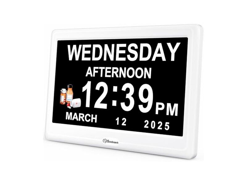 Dementia Digital Alarm Reminders Date Day Wall Clock Home Decor image number 0