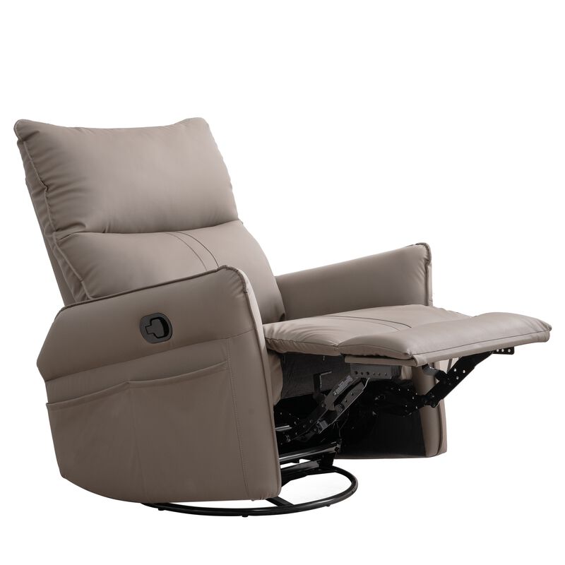 Mondawe 360 &deg; Swivel Nursery Rocking Swivel Recliner Chair, Glider Chair with Side Pocket