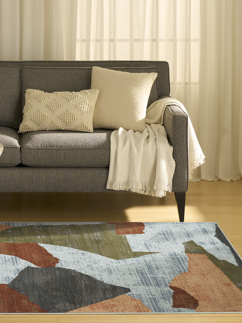 Nordic NRC18 Turquoise/Multicolor 4' x 6' Rug