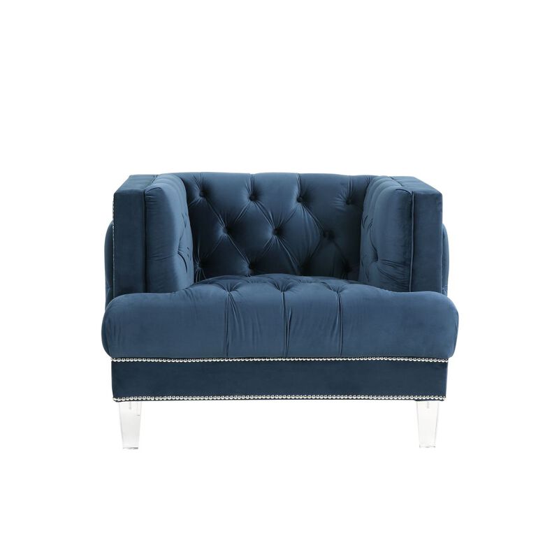 Ansario Chair, Blue Velvet