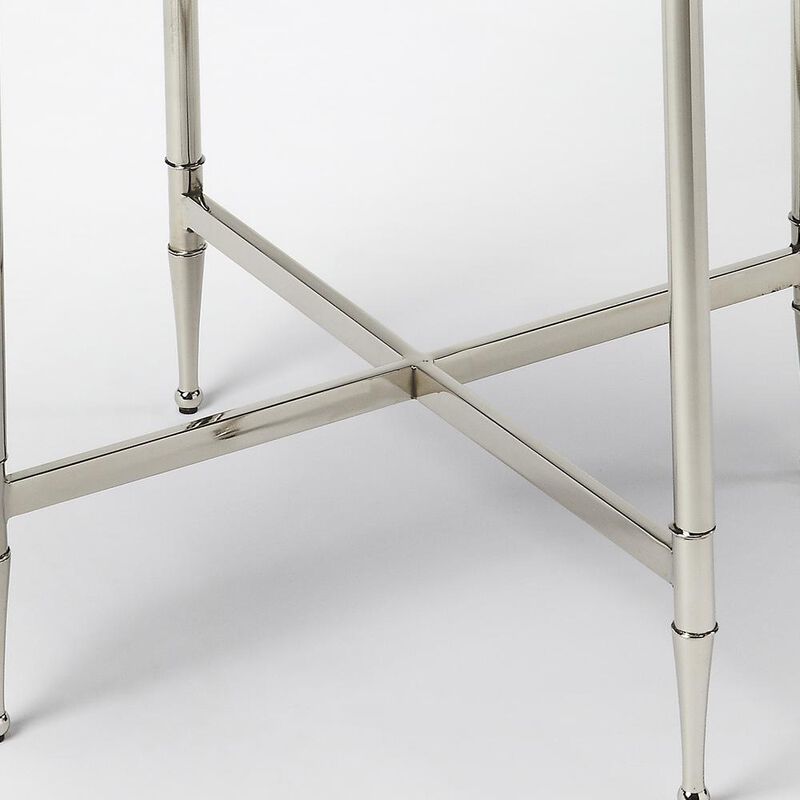 Butler Specialty Crosby Metal & Mirrored Side Table, Silver image number 3