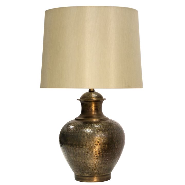 Brass Embossed Table Lamp (Set of 2)