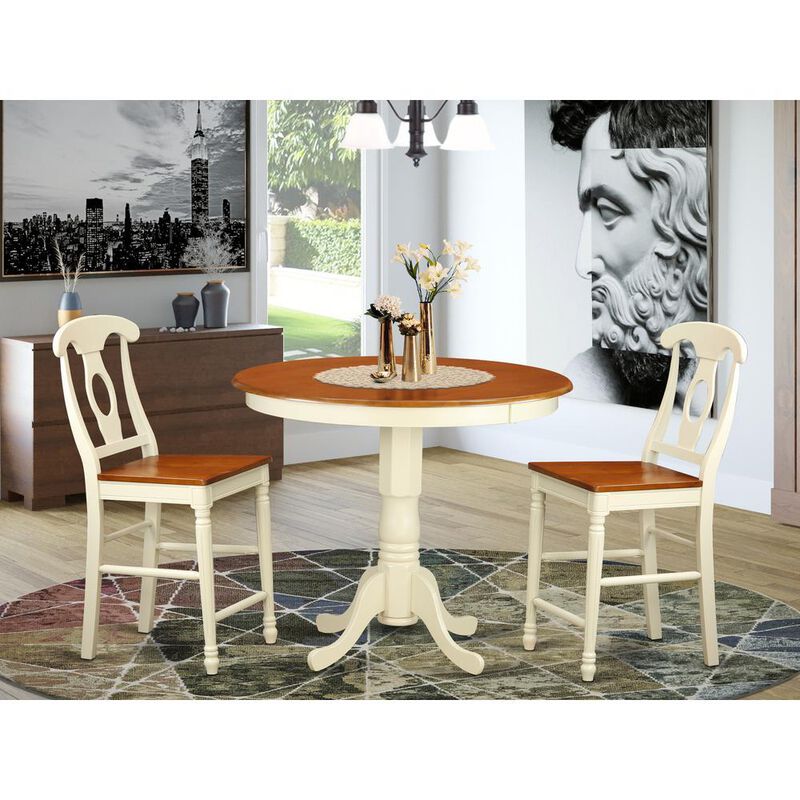 3 Pc counter height Dining room set - high top Table and 2 counter height Chairs.