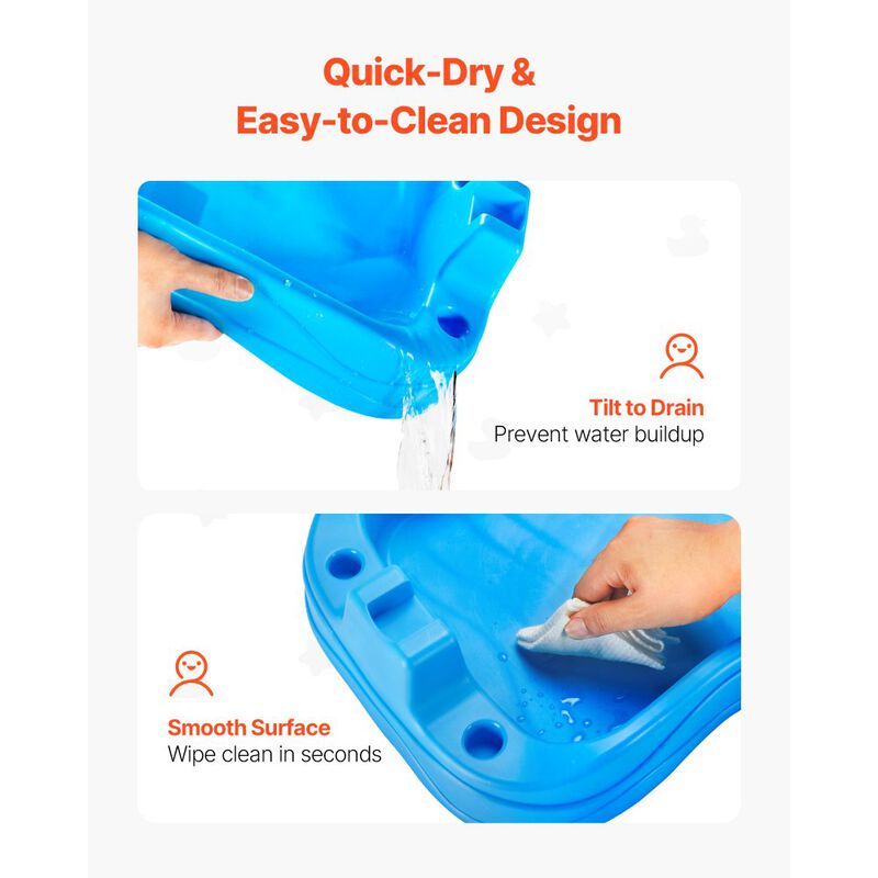 Kids Sand and Water Table, Double-Sided Sensory Activity Table with Accessories image number 4