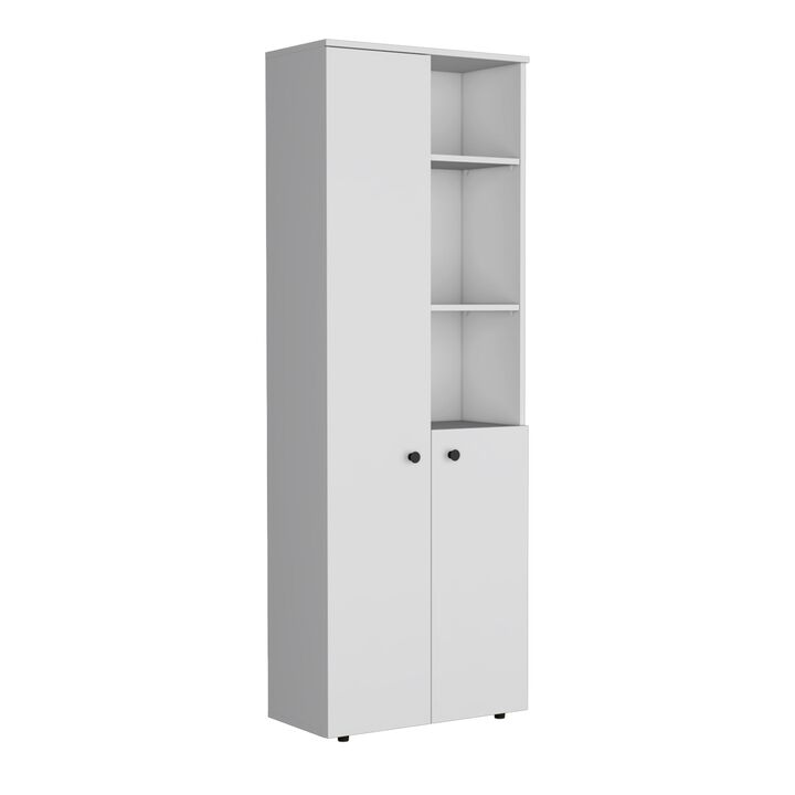Konik 67-Inch High Storage Cabinet Kitchen Pantry With Three Doors and and Three Exterior Shelves
