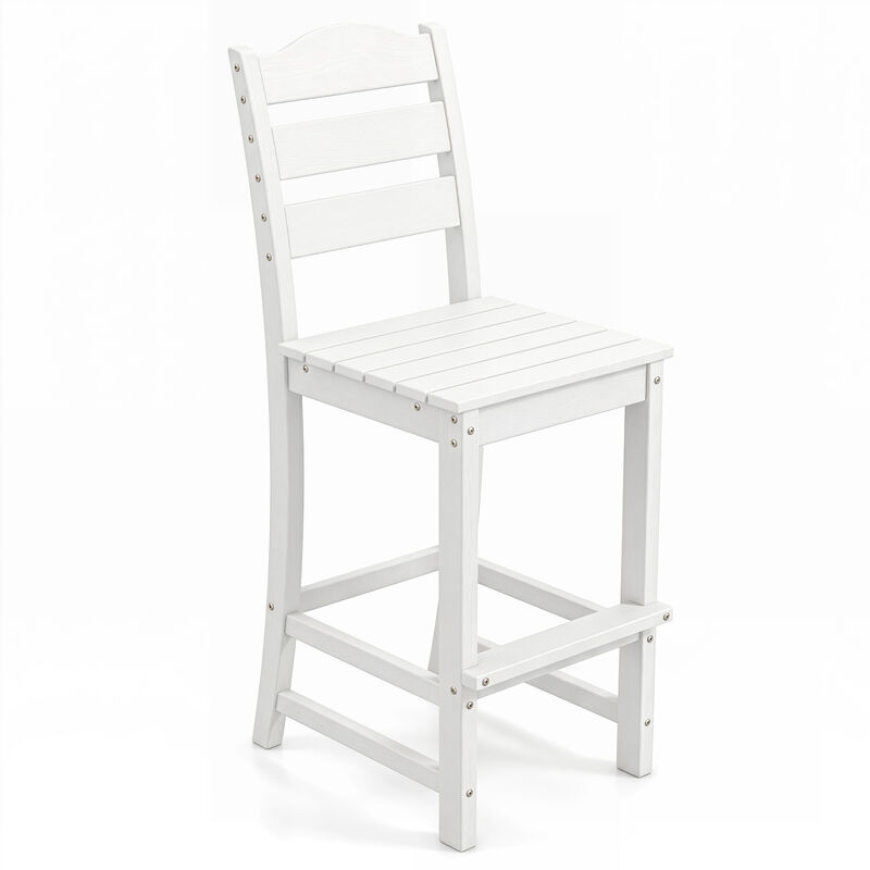 30 Inch Outdoor HDPE Bar Stool Counter Height with Back and Footrest image number 0
