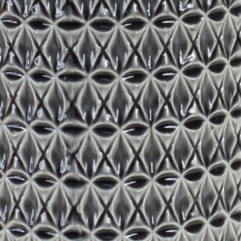 Hivvago 15 Inch Gray Geometric Cylinder Terracotta Table Vase