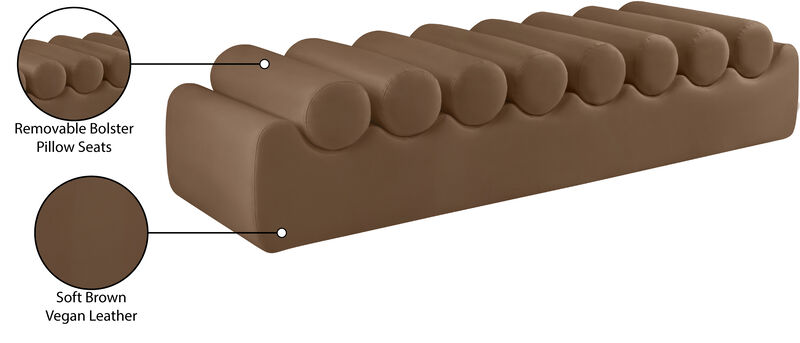 Meridian Furniture Rumble Brown Vegan Leather Bench