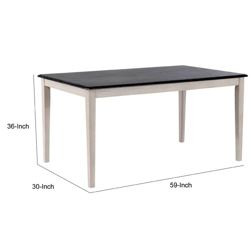 Nova Dining Table, Rectangular, European Black Ash w Antique White 59 Inch image number 7
