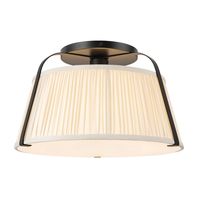 Scout 13 in Semi Flush Mount with Patterned Pleated Shade image number 2