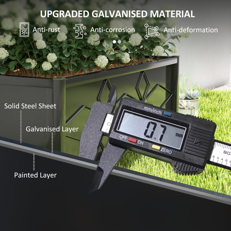 Hivvago Raised Metal Planter with Trellis for Climbing Plants and Vines image number 5