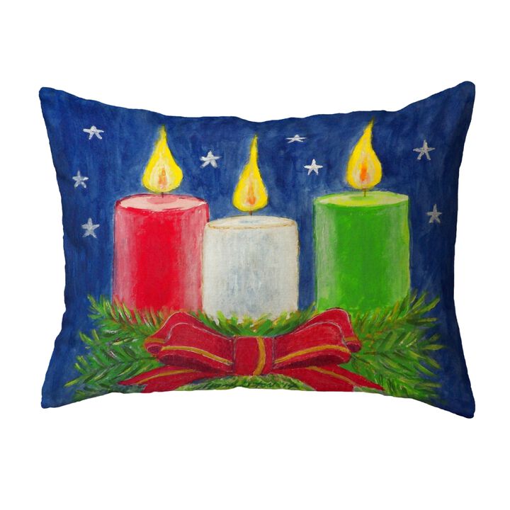 Betsy Drake  11 x 14 in. Christmas Candles Small No-Cord Pillow
