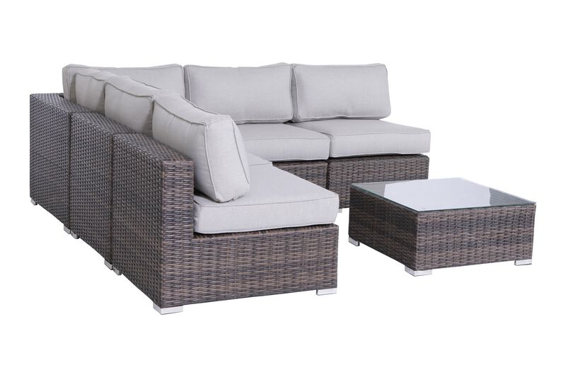 Living Source International Wicker Fully Assembled 4 - Person Seating Group with Cushions