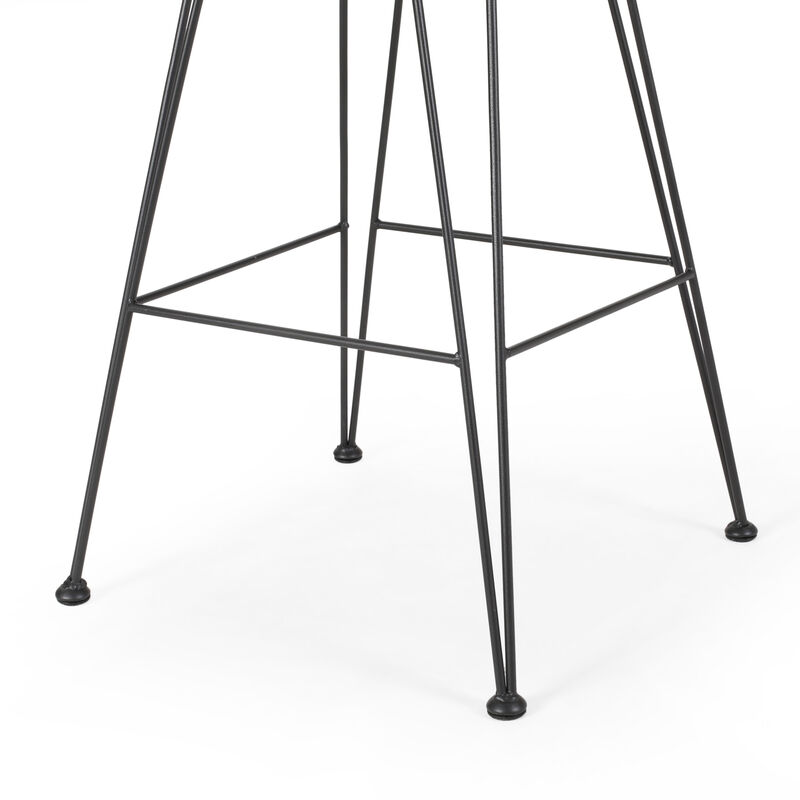 Merax Modern Outdoor Gray Wicker Barstools with Cushions (Set of 2)