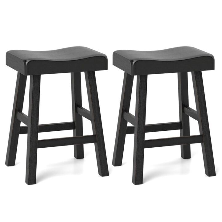 Hivvago Counter Height Stools Set of 2 with Footrest for Restaurant Cafe Pub