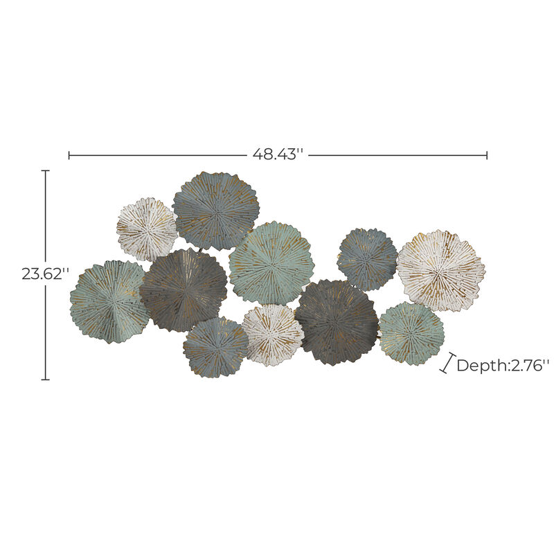 48" Abstract Lotus Metal Floral Wall Art Decor image number 9