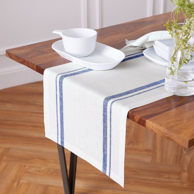 Linen Table Runner - French Stripe