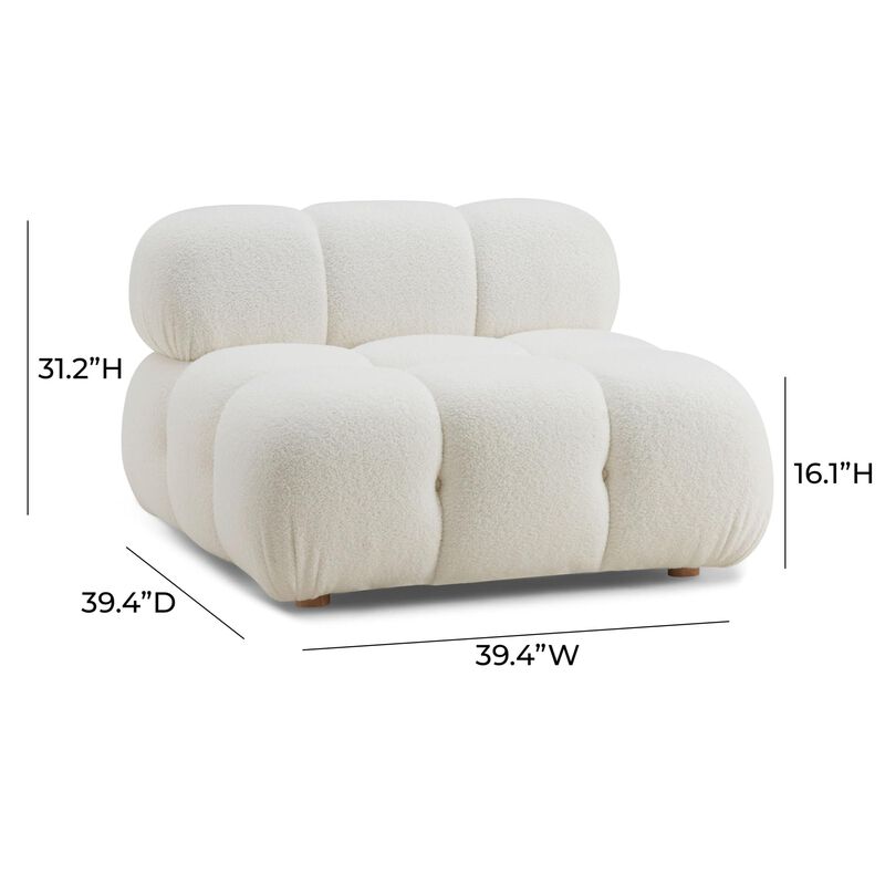 Casafoyer Calliope Cream Vegan Shearling Modular Armless Chair image number 2
