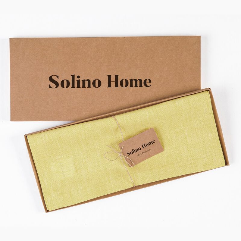 Solino Home Athena 100% Linen Table Runner &ndash; Handcrafted, Machine Washable, Perfect for Holiday and Everyday Dining