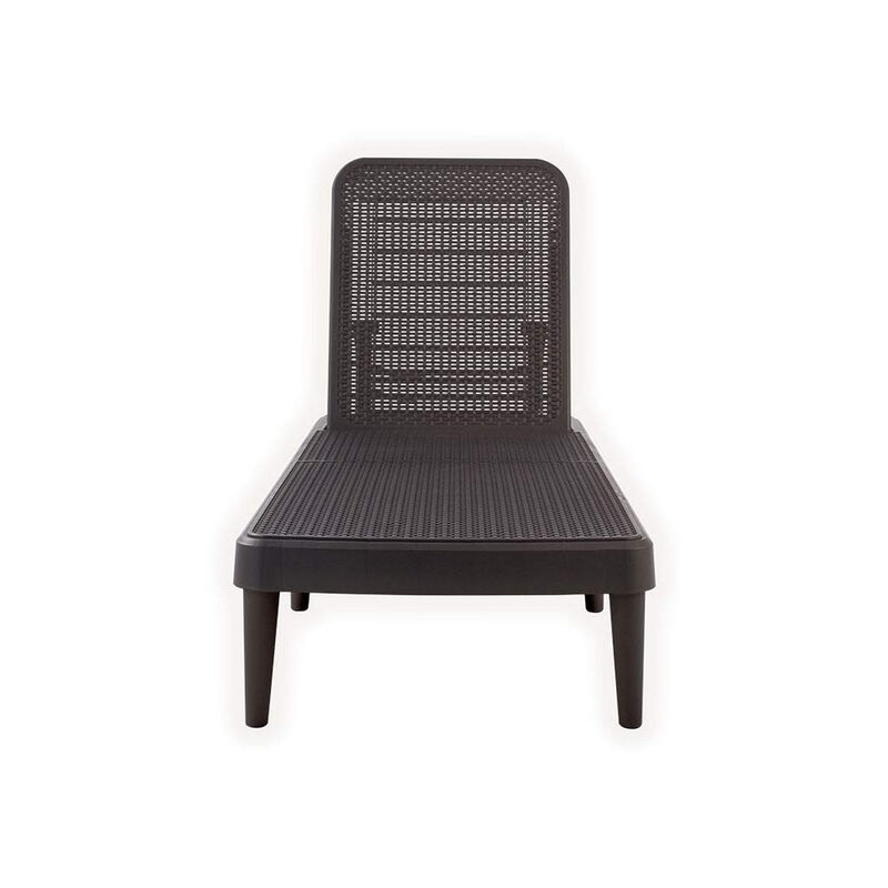 HomeRoots Heavy Duty Plastic Outdoor Stacking Chaise Lounge image number 4