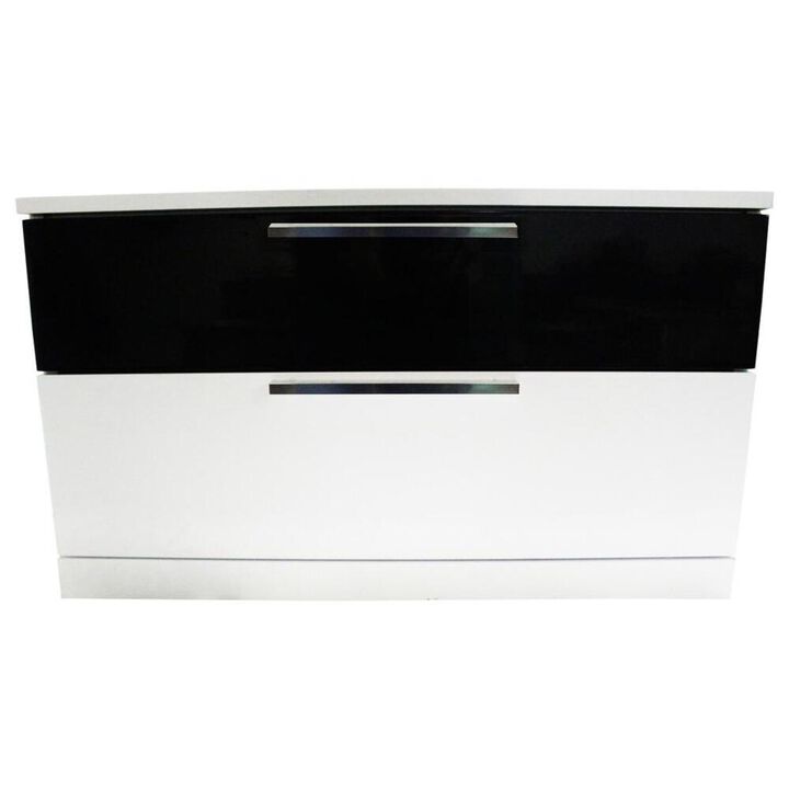 Best Master Furniture Best Master Bahamas 2-Drawer Poplar Wood Bedroom Nightstand in Black/White