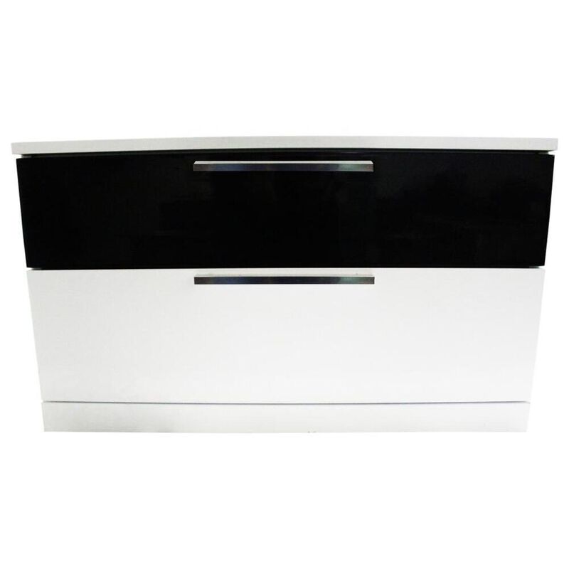 Best Master Furniture Best Master Bahamas 2-Drawer Poplar Wood Bedroom Nightstand in Black/White