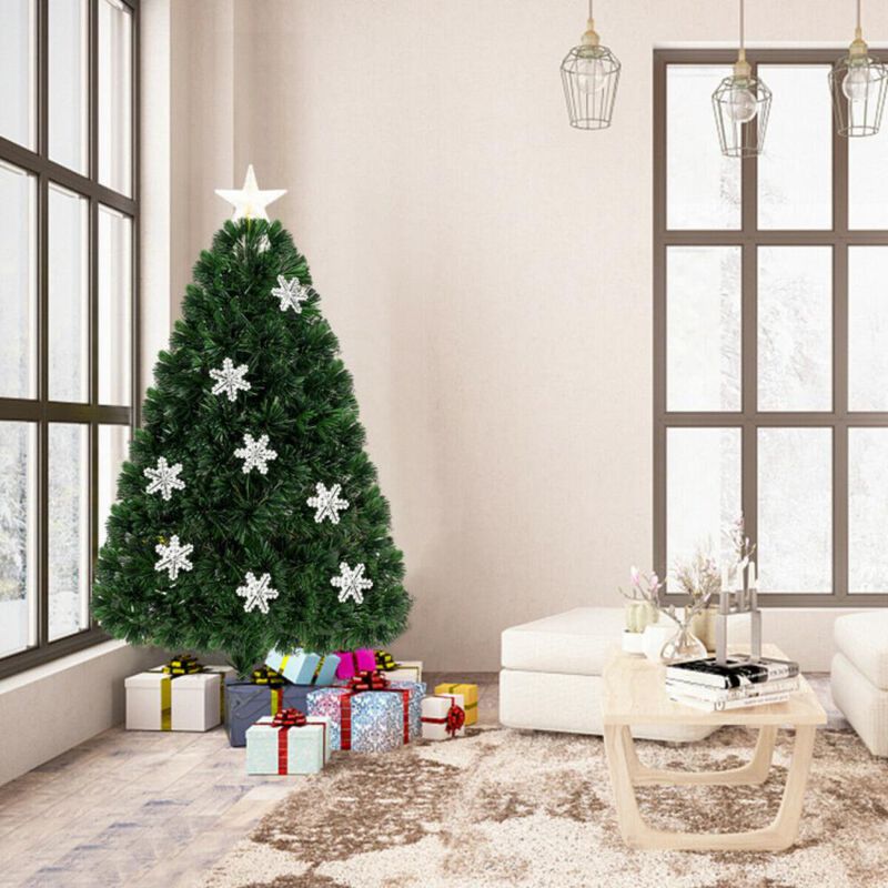 Hivvago LED Optic Artificial Christmas Tree with Snowflakes