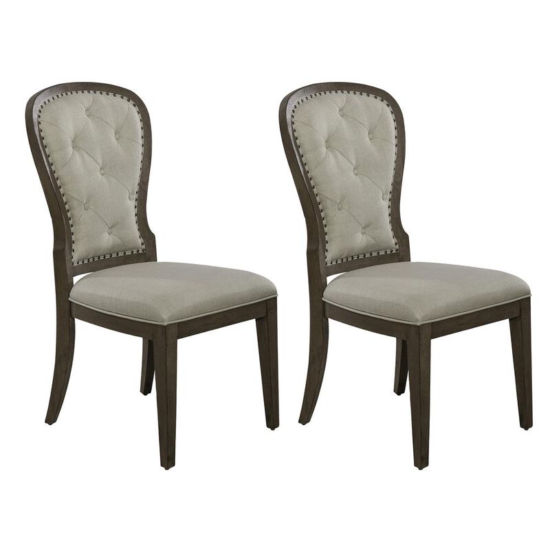 Liberty Furniture Uph Tufted Back Side Chair - Set of 2 Traditional Multi in Dusty Taupe image number 0