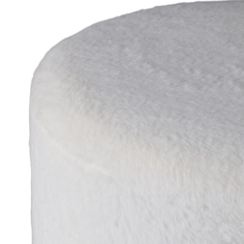 20" Faux Fur Ottoman image number 5