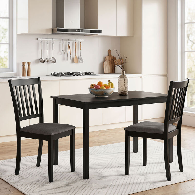 4 Pack Wooden Dining Chairs with Upholstered Seats for Kitchen and Dining Room image number 5
