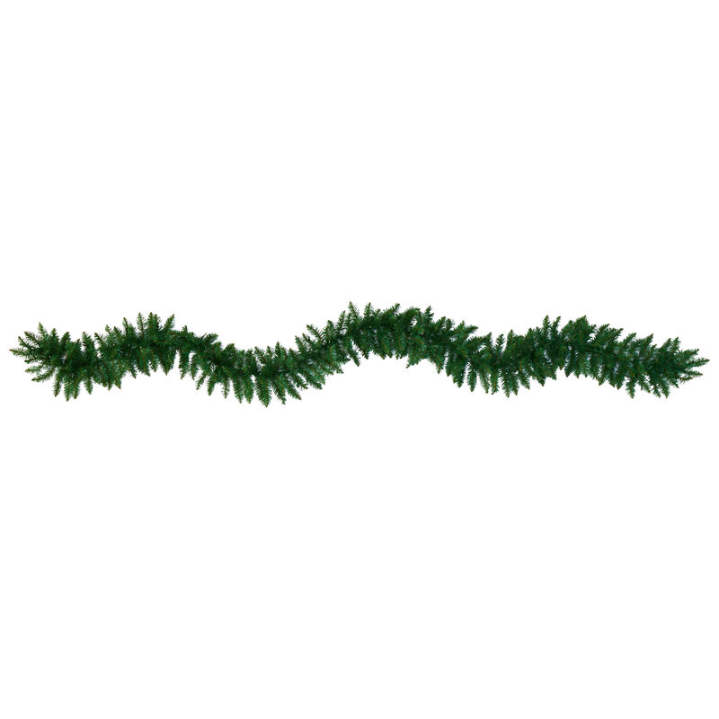HomPlanti 9" Christmas Pine Artificial Garland with 50 Warm White LEDs Lights