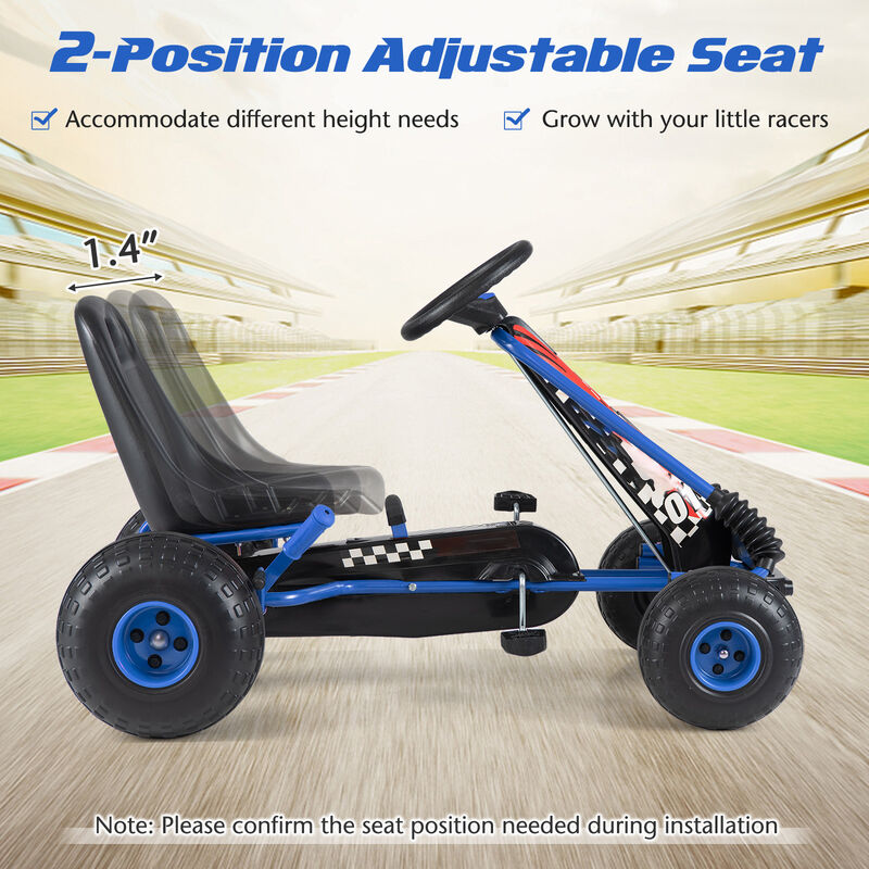 4 Wheel Pedal Go Kart for Kids with Adjustable Seat and All Terrain Wheels image number 5