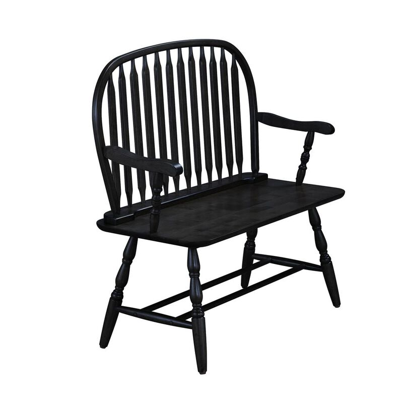 Carolina Living Windsor Bench - Antique Black