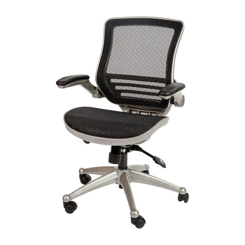 Flash Furniture Mid-Back Black Mesh Executive Swivel Office Chair with Melrose Gold Frame image number 0
