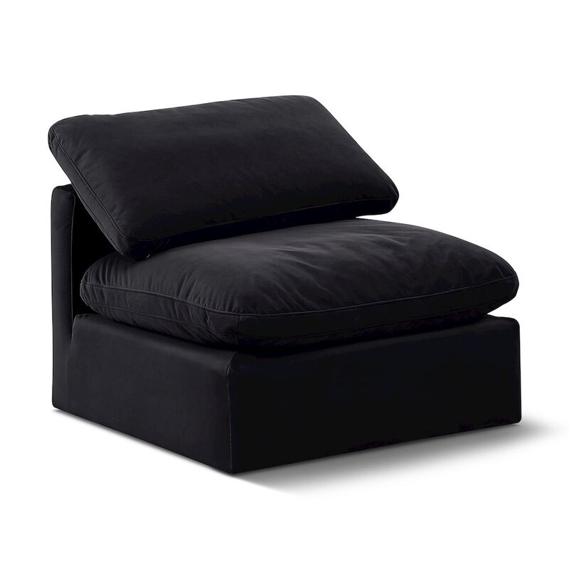 Meridian Furniture Indulge Black Velvet Armless Chair