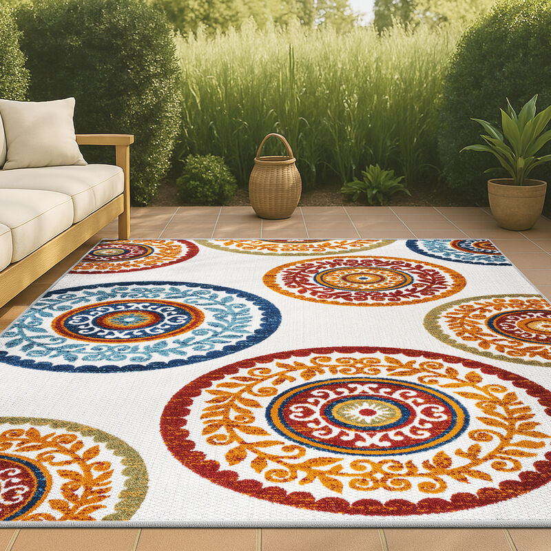 Circus Medallion High-Low Indoor/Outdoor Area Rug
