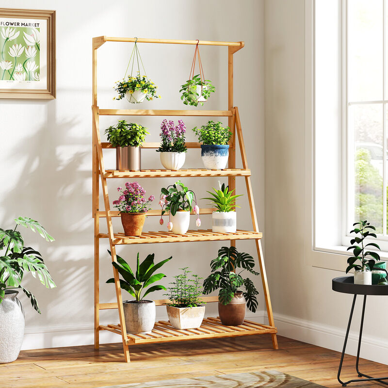 3 Tier Hanging Plant Stand with Height Adjustable Hanger Rod