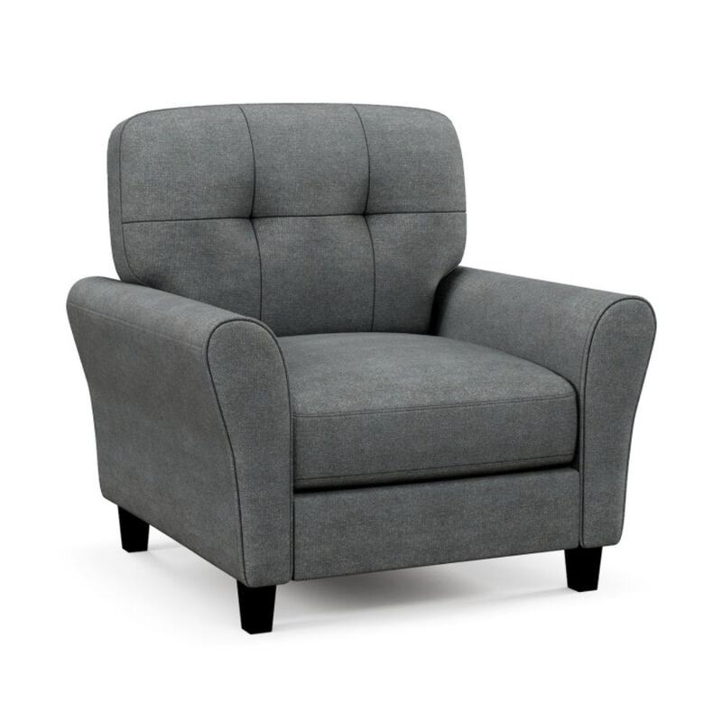 Hivvago Modern Upholstered Accent Chair with Rubber Wood Legs