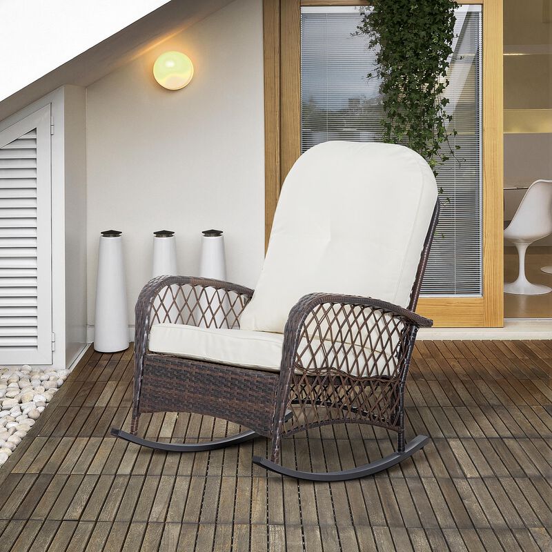 Hivvago Patio Rattan Rocking Chair image number 6